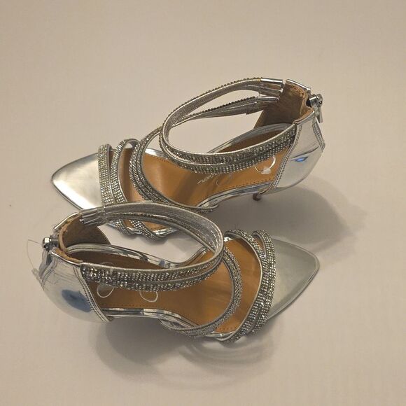 BRAND NEW JESSICA SIMPSON RHINESTONE  ELEGANT STRAPPY HEELS SANDALS R3 - Picture 7 of 16